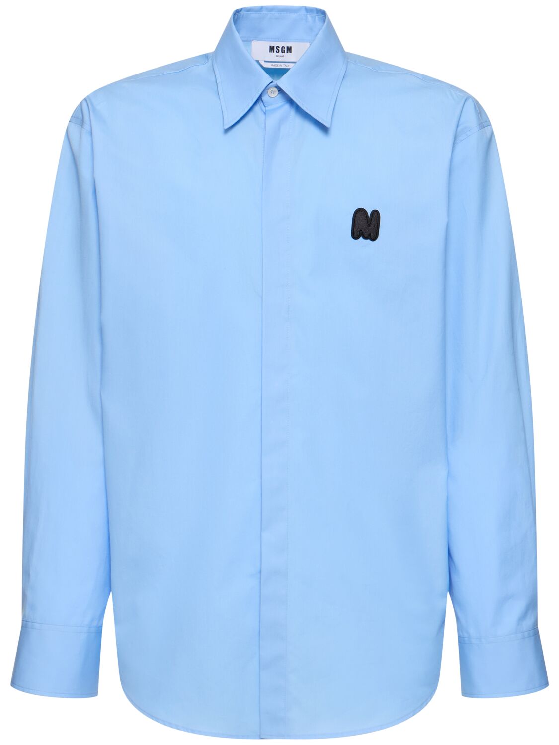 Msgm Viscose Shirt In Light Blue