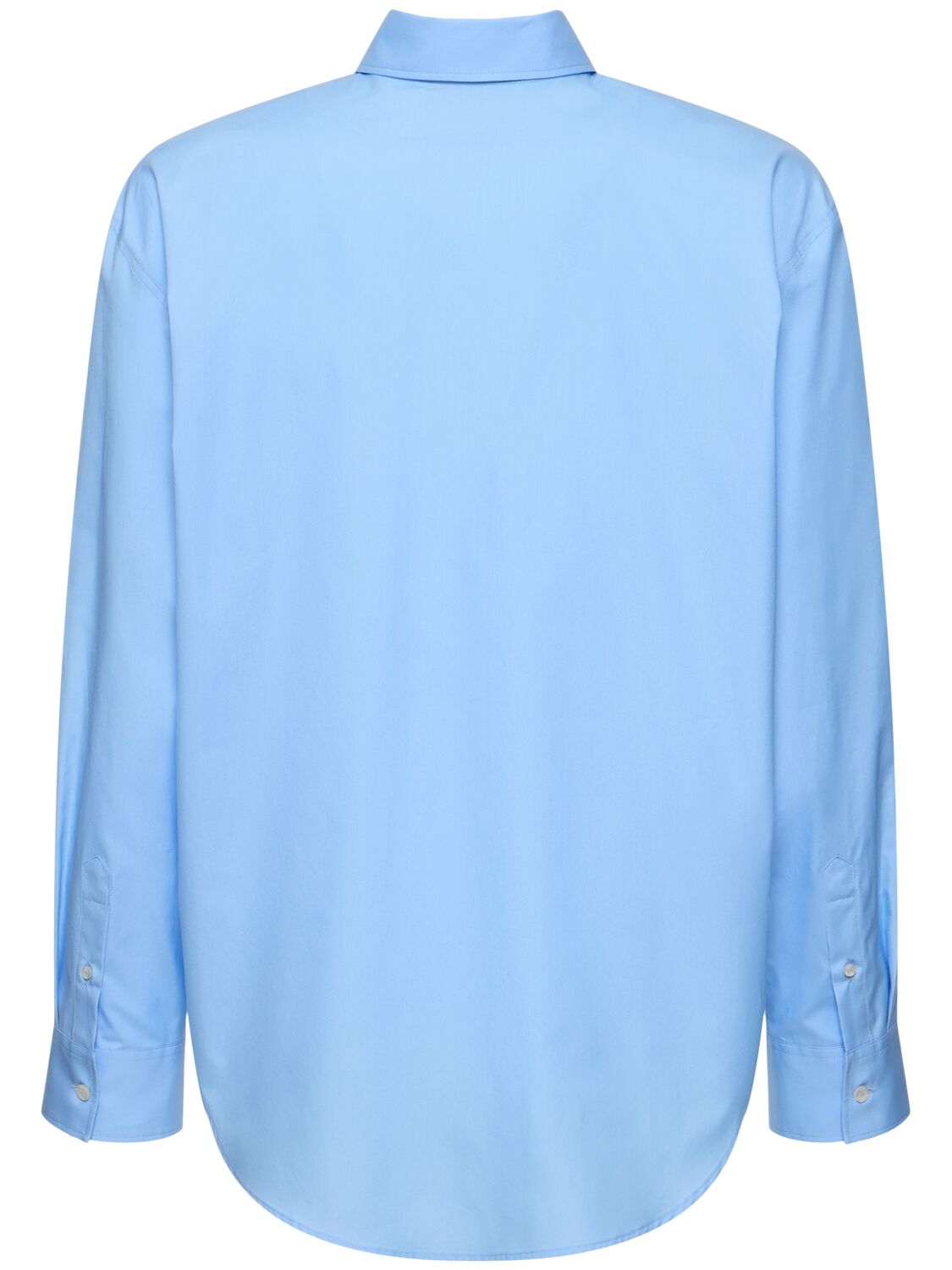 Shop Msgm Cotton Shirt In Light Blue