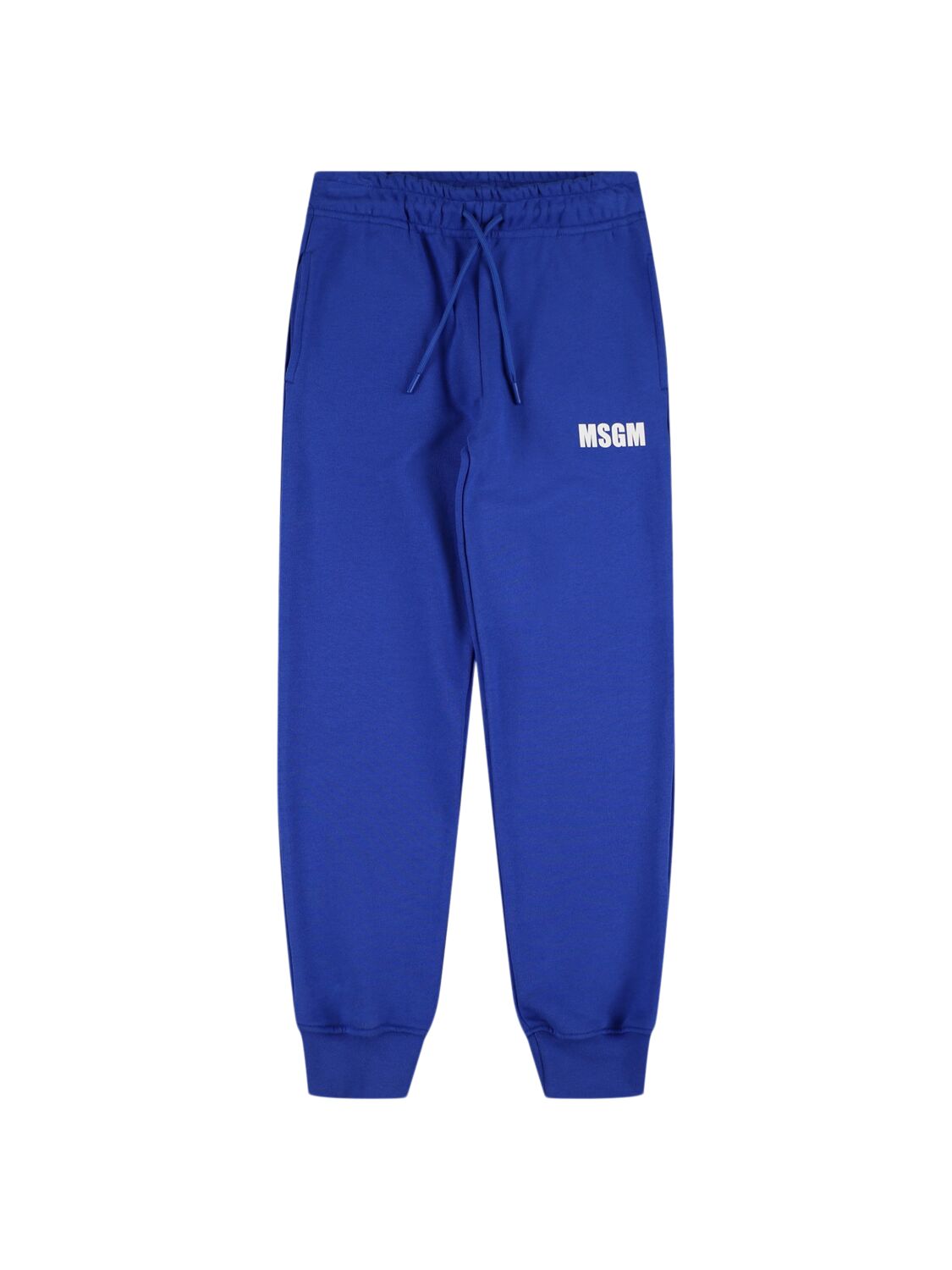 Msgm Cotton Sweatpants In Blue