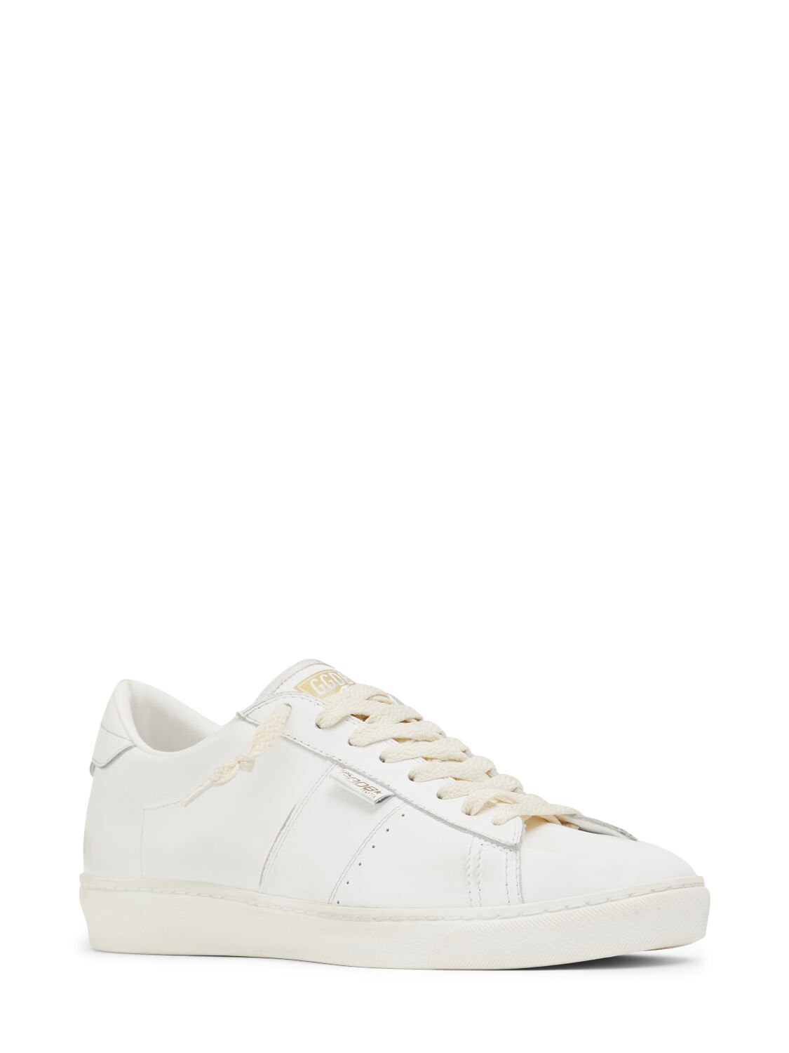 Shop Golden Goose Matchstar Shiny Leather Sneakers In Optic  White