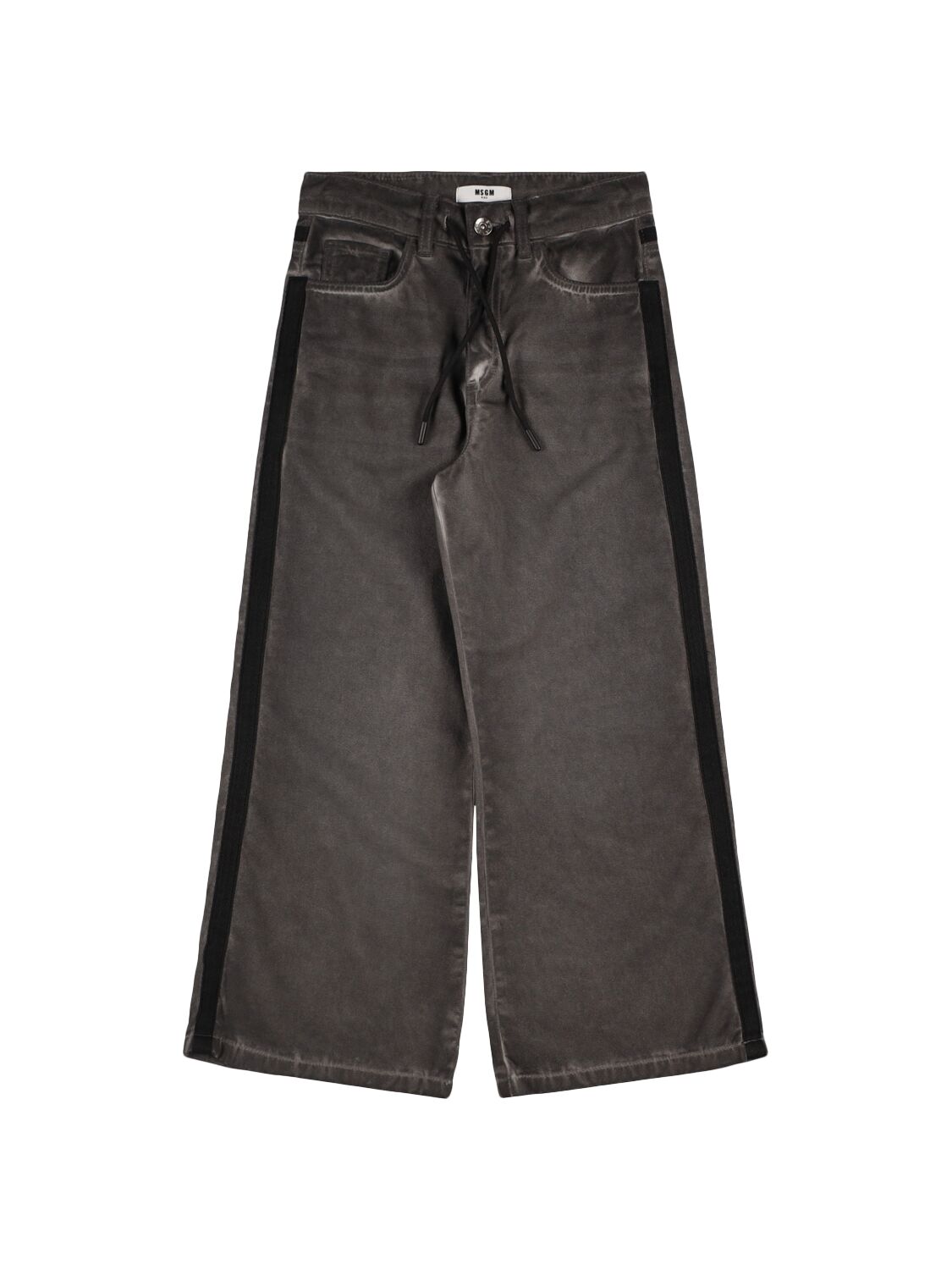Msgm Cotton Drill Pants In Black
