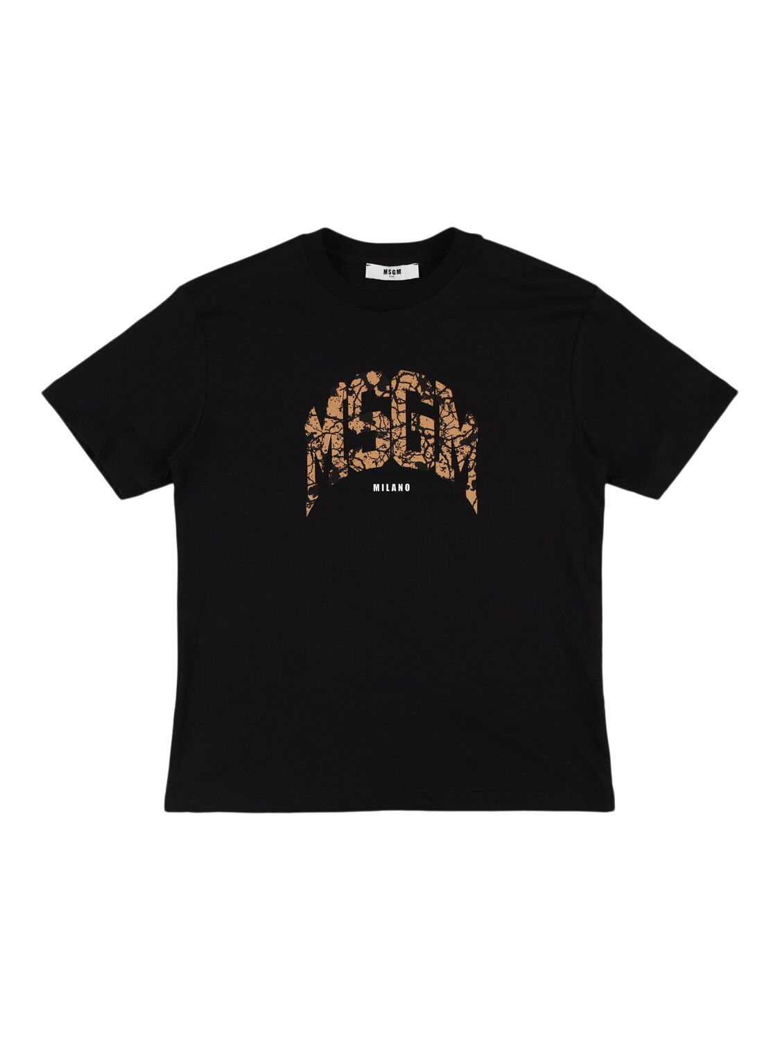 Msgm Printed Cotton Jersey T-shirt In Black