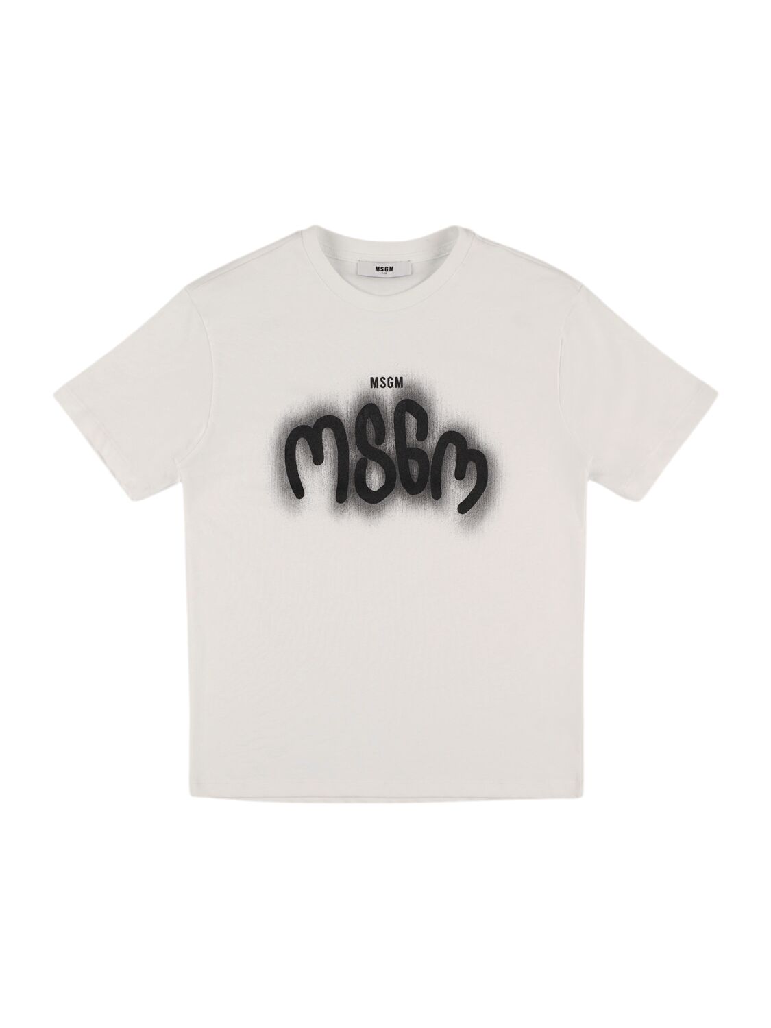 Msgm Printed Cotton Jersey T-shirt In White