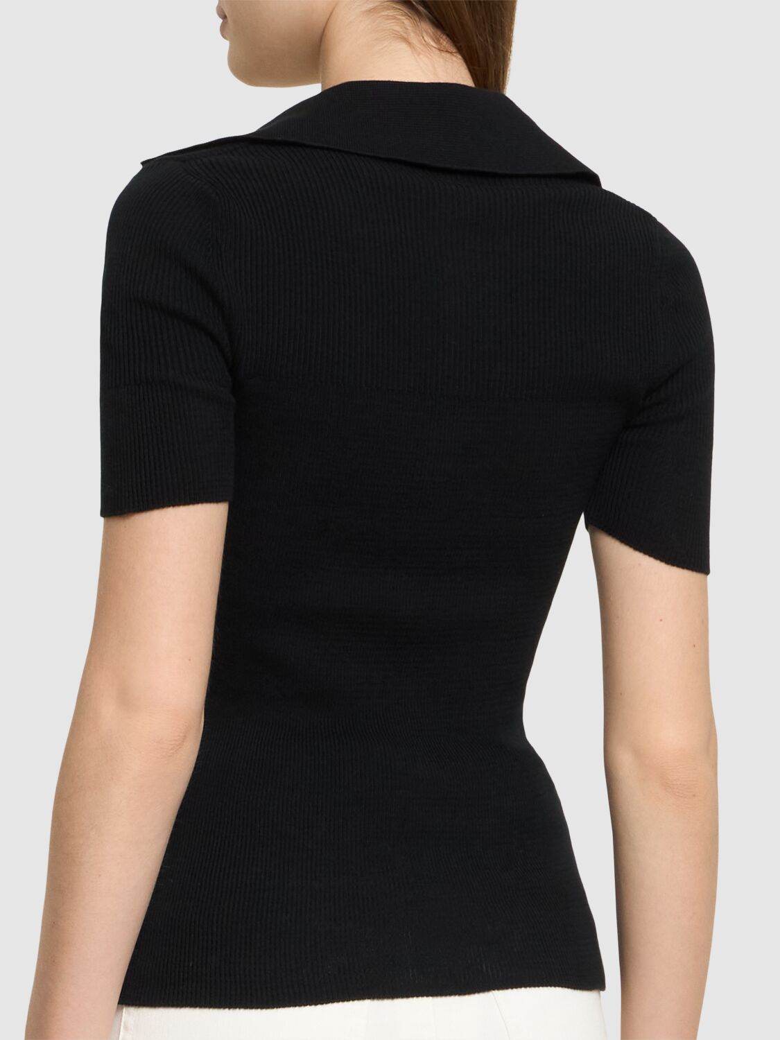 Shop Vivienne Westwood Marina Cotton Knit Short Sleeve Polo In Black