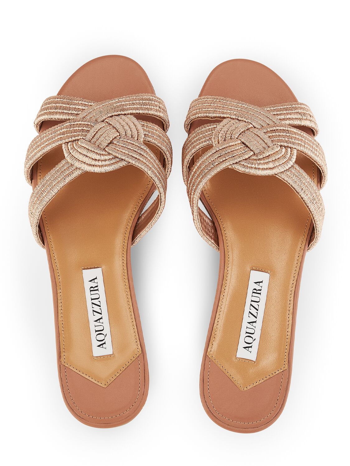 Shop Aquazzura 10mm Felix Leather Flats In Powder Pink