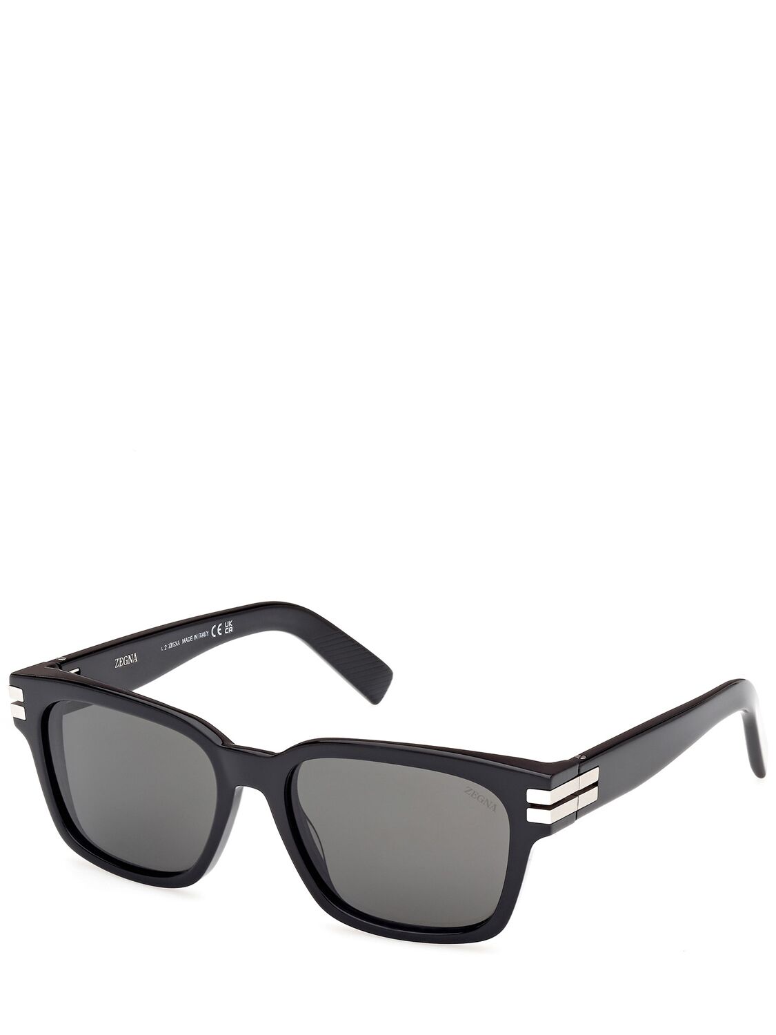 Shop Zegna Squared Sunglasses In Black,grey