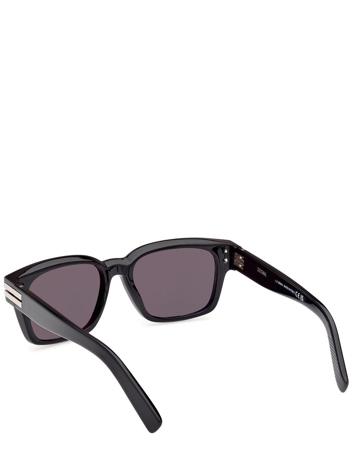 Shop Zegna Squared Sunglasses In Black,grey