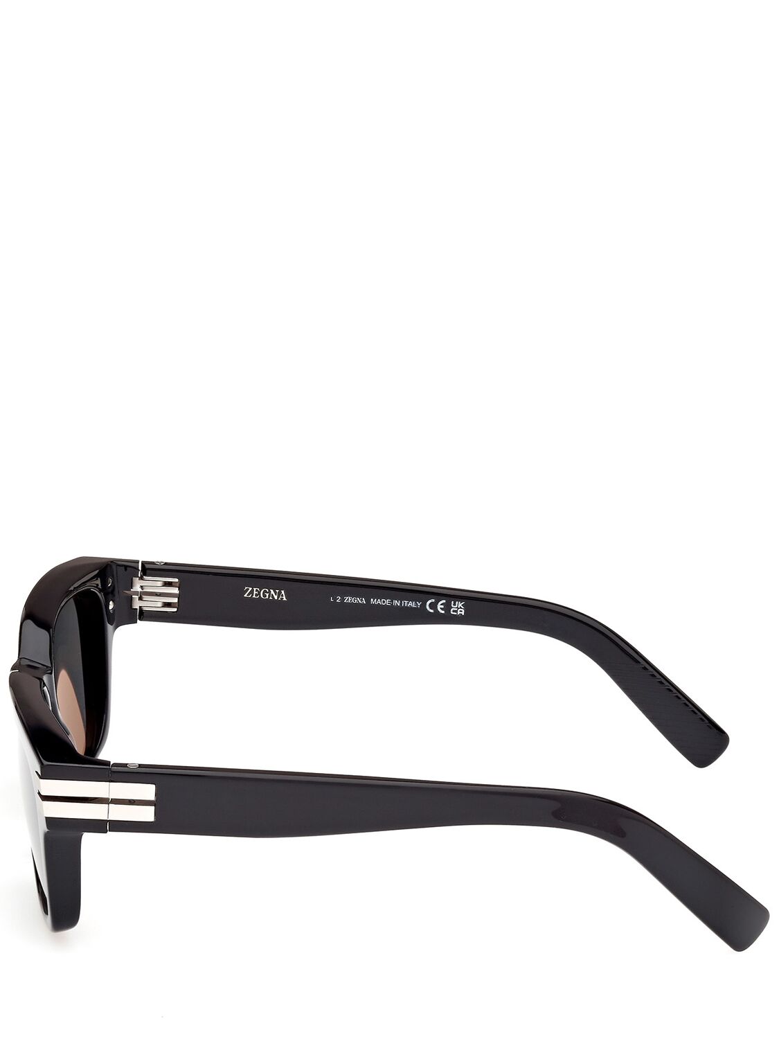 Shop Zegna Squared Sunglasses In Black,grey