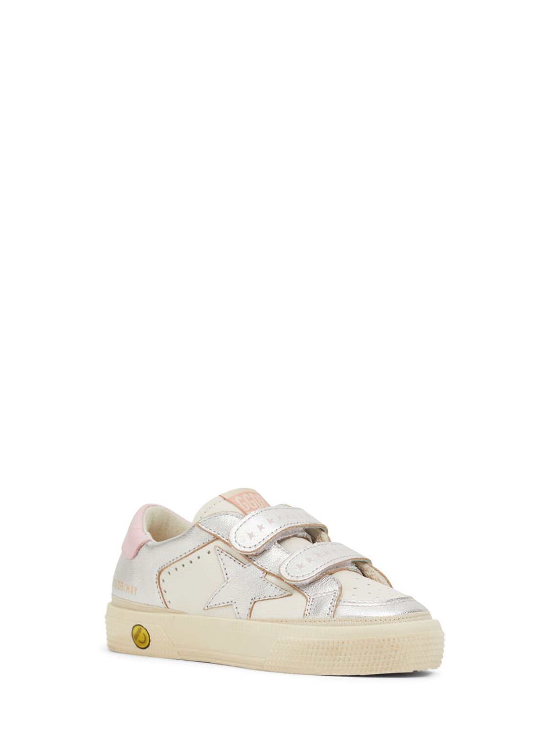 GOLDEN GOOSE MAY SCHOOL LAMINATED LEATHER SNEAKERS 