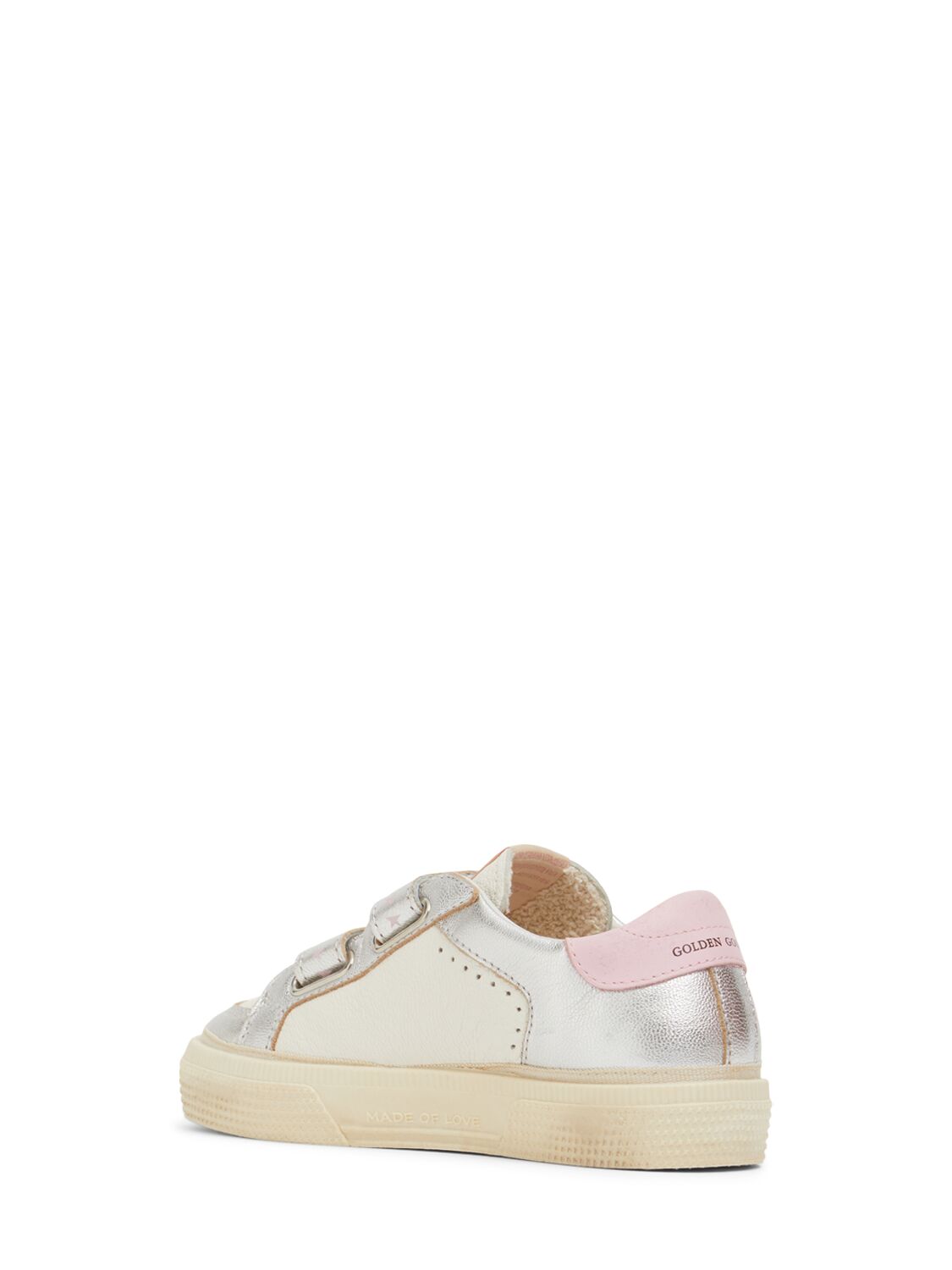 GOLDEN GOOSE MAY SCHOOL LAMINATED LEATHER SNEAKERS 