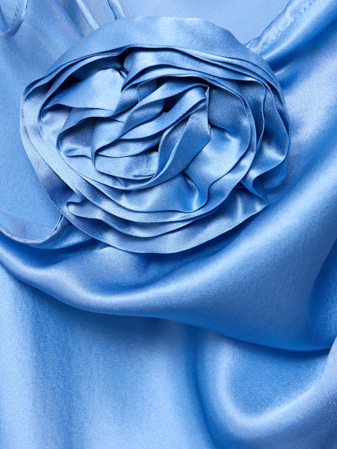 Shop Designers Remix Sadie Silk Satin Long Dress In Blue