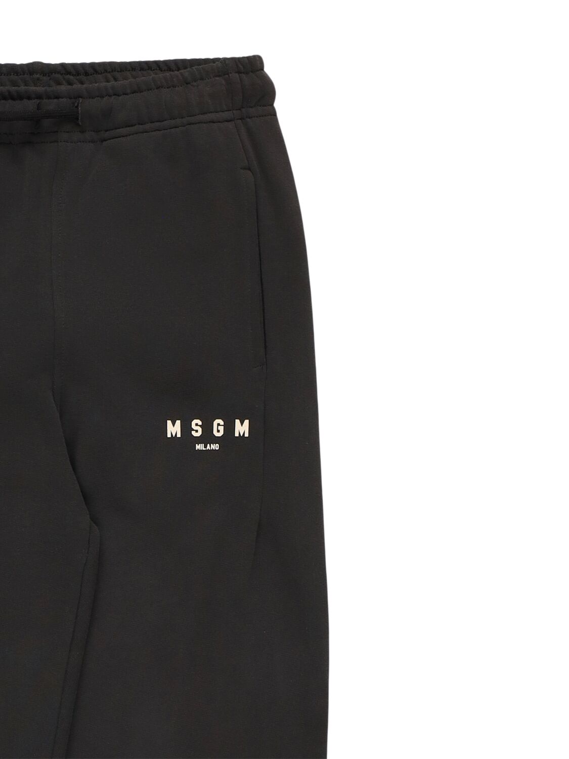 Shop Msgm Cotton Sweatpants In Dark Grey