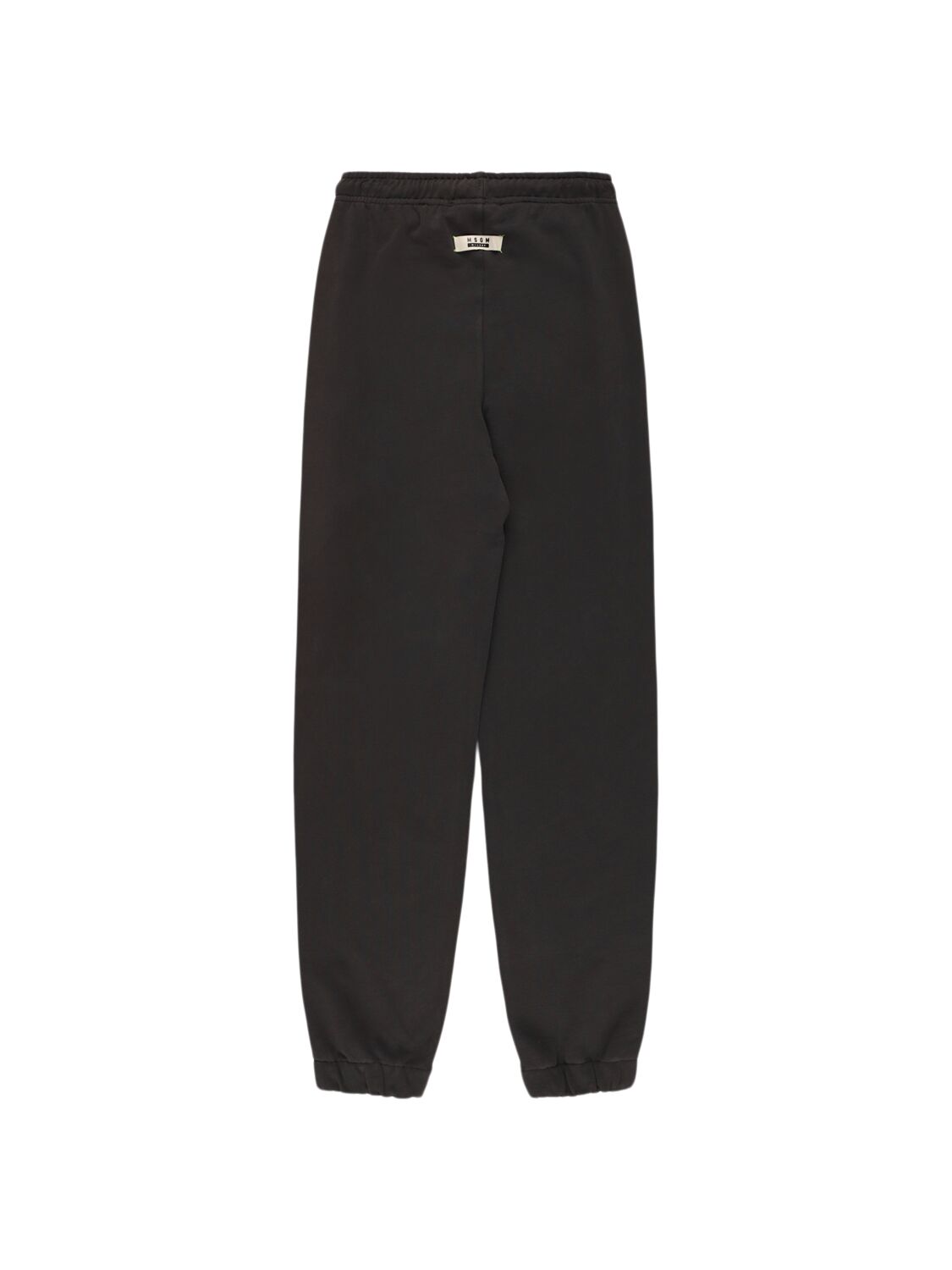 Shop Msgm Cotton Sweatpants In Dark Grey