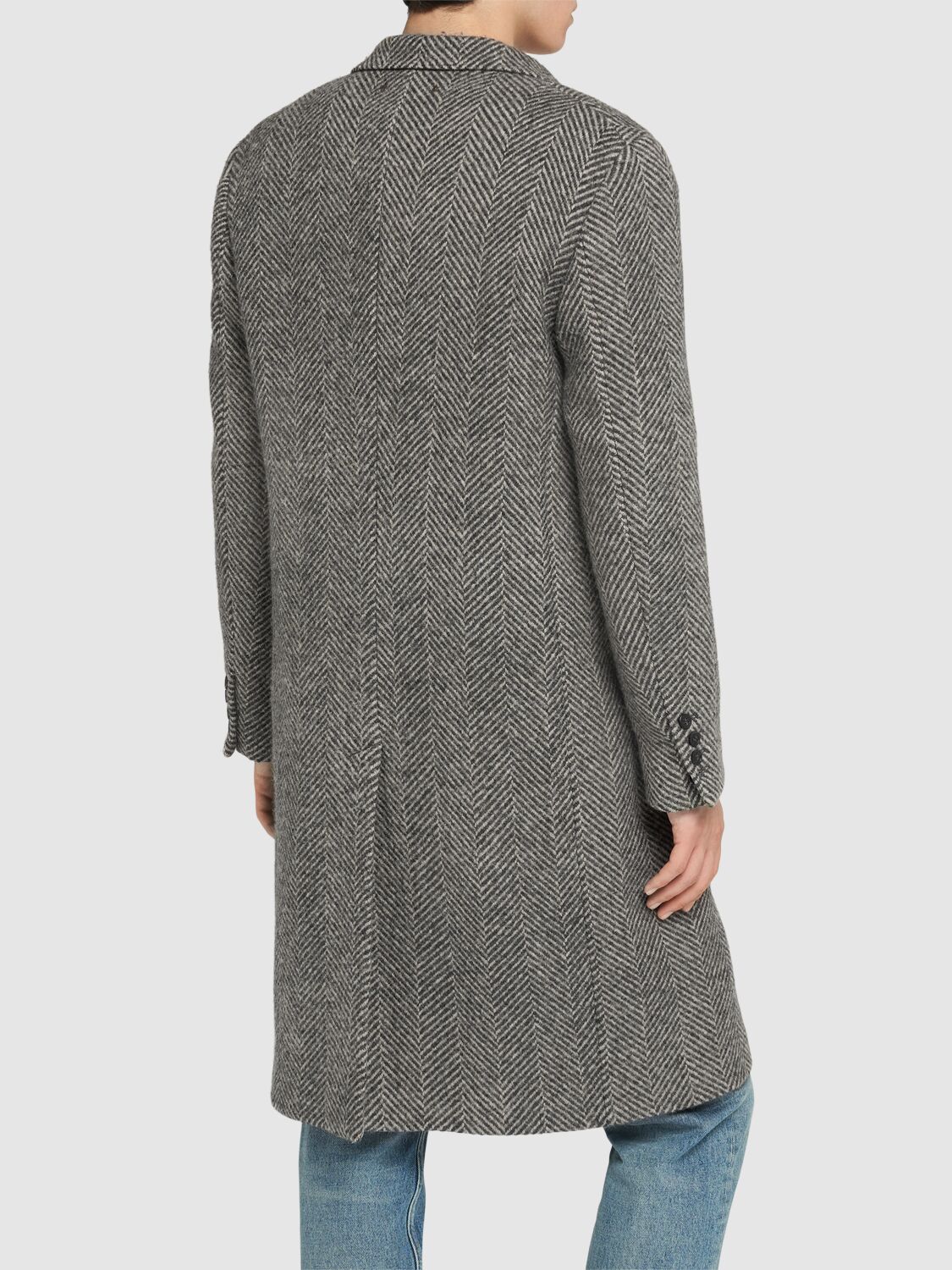 Shop Golden Goose Golden Virgin Wool Single Breasted Coat In Anthracite