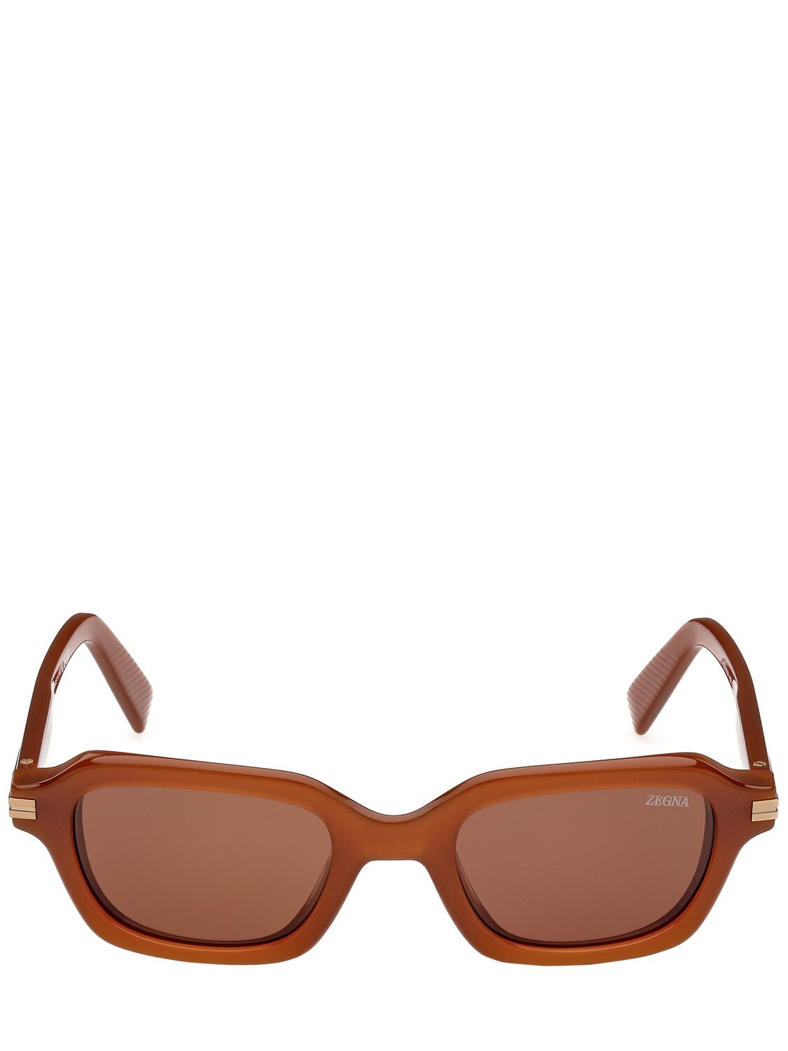 Zegna Squared Sunglasses In Brown