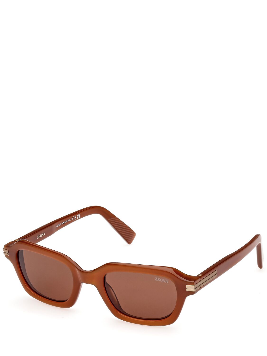 Shop Zegna Squared Sunglasses In Brown