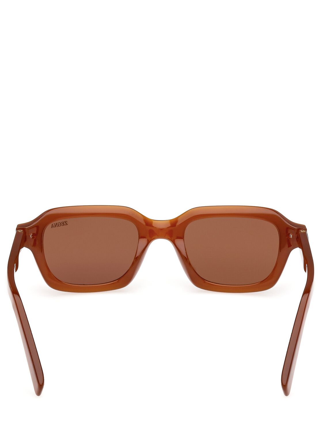 Shop Zegna Squared Sunglasses In Brown