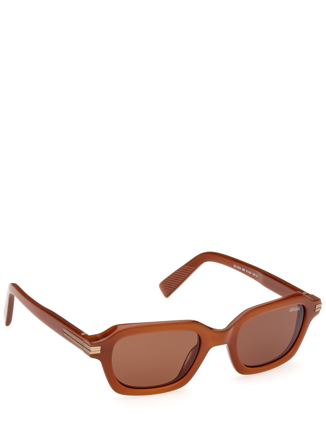 Shop Zegna Squared Sunglasses In Brown