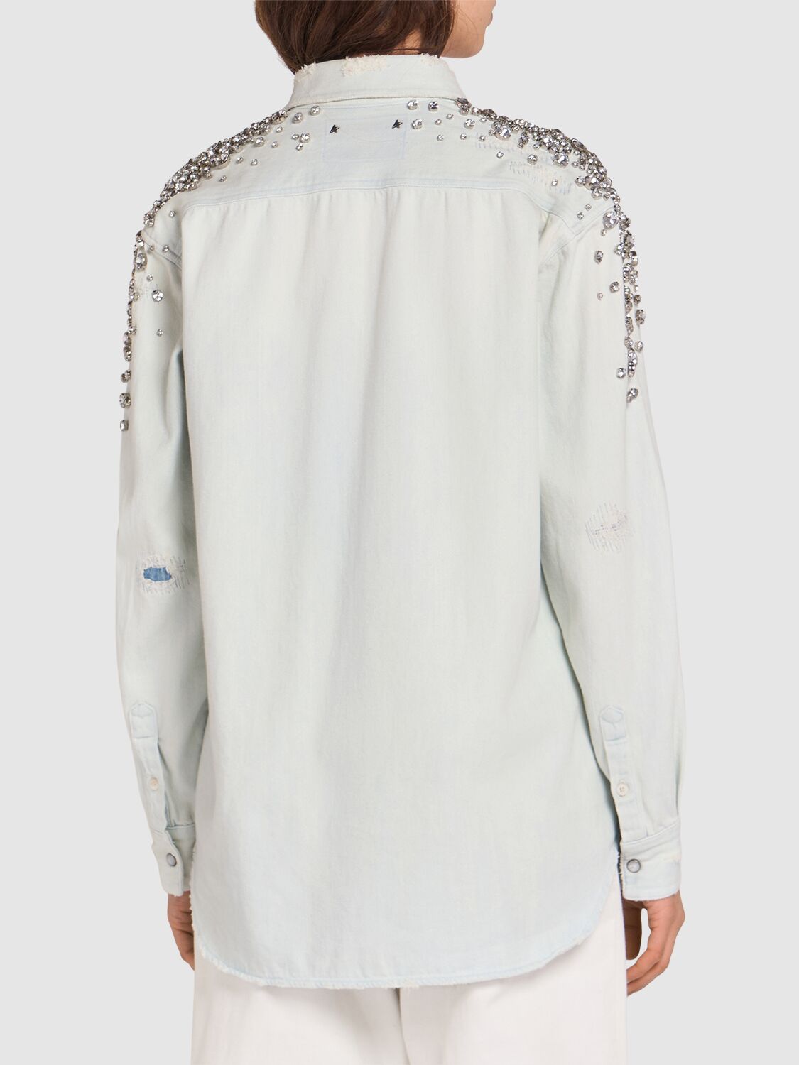 【在庫あり】 Collection Golden Goose Golden Bleached Boyfriend Denim シャツ/ブラウス(長袖/七分)