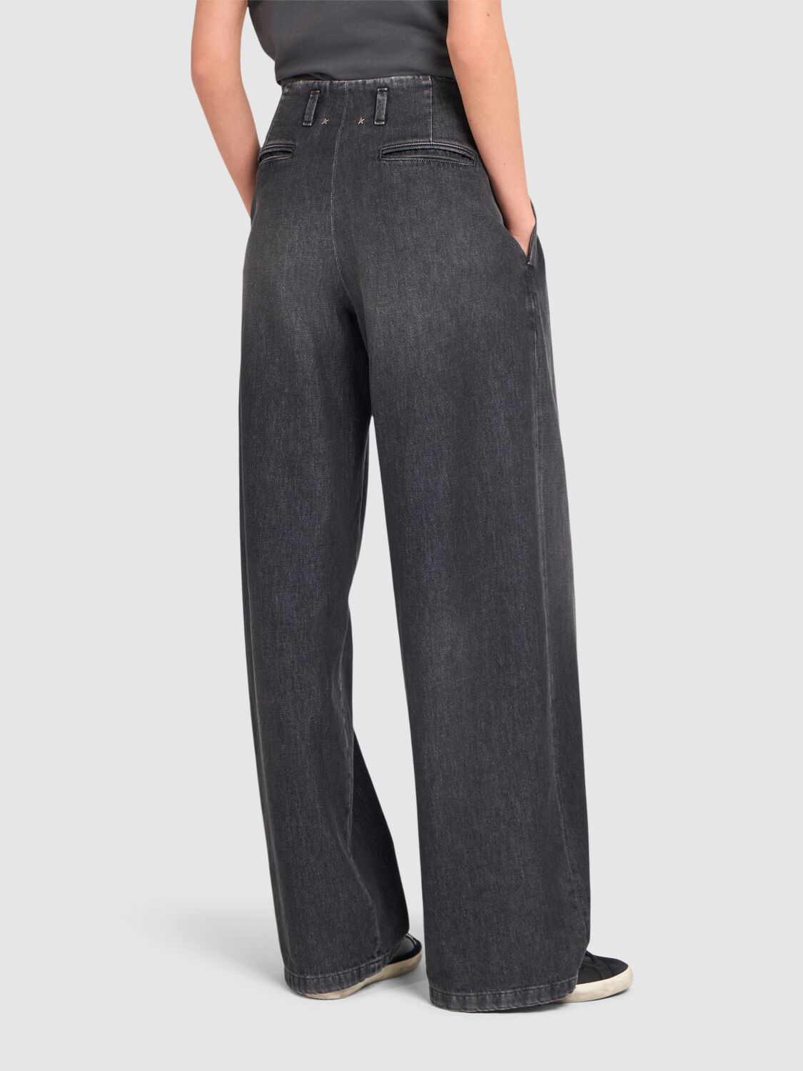 Shop Golden Goose Journey Wide Leg Jeans In Black