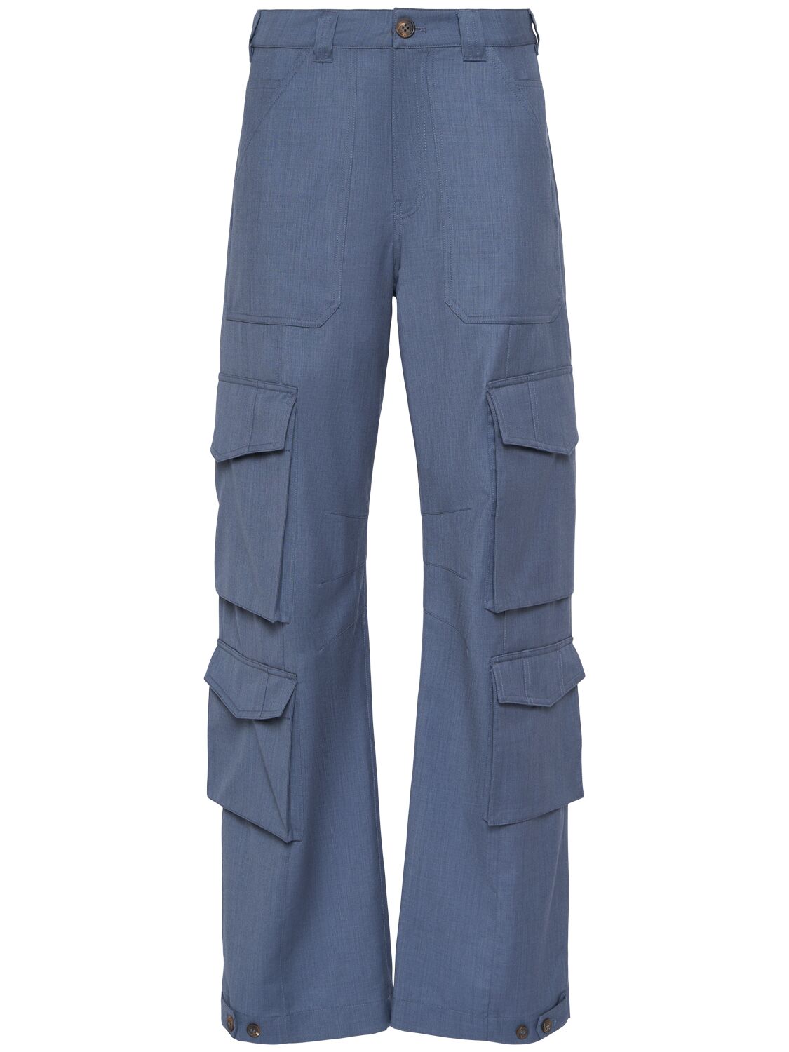 Golden Goose Journey Wool Cargo Trousers In Blue