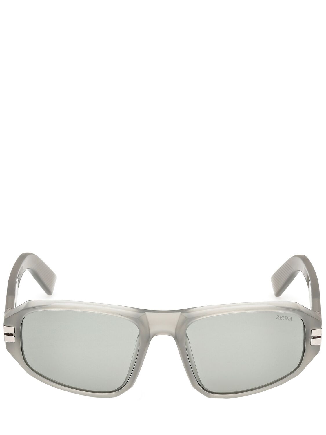 Zegna Squared Sunglasses In Grey,green