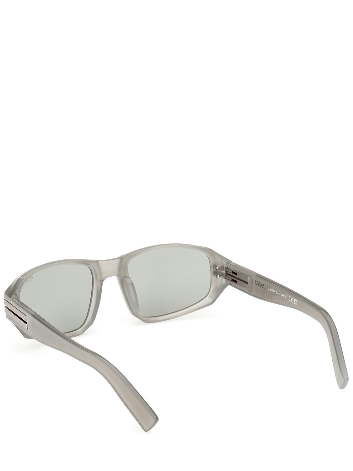 Shop Zegna Squared Sunglasses In Grey,green