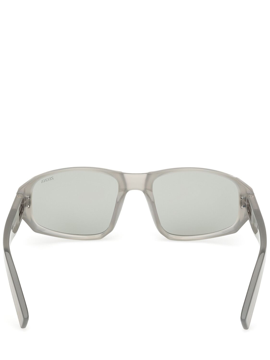 Shop Zegna Squared Sunglasses In Grey,green