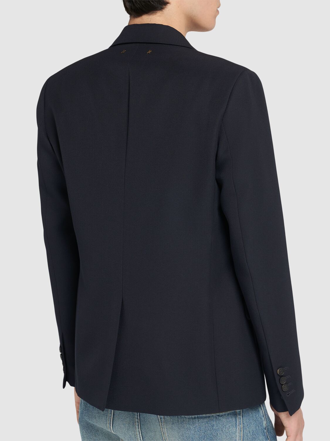 Shop Golden Goose Golden Virgin Wool Blend Jacket In Dark Blue