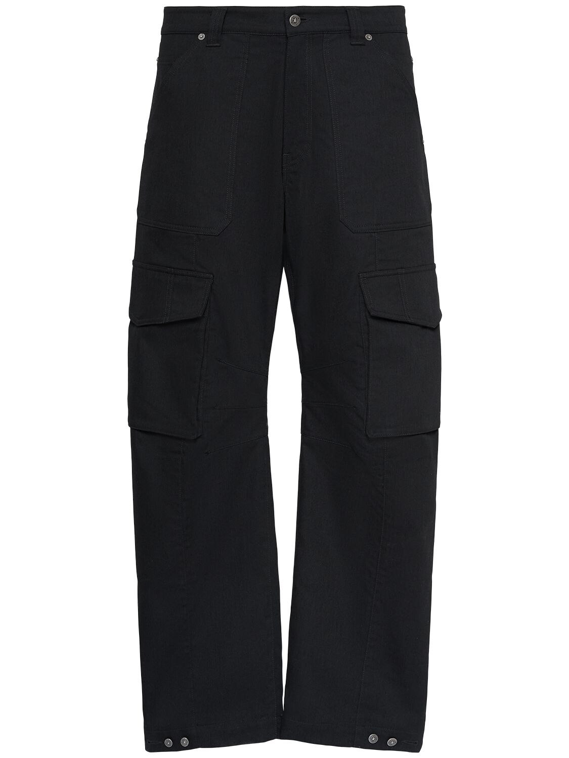 Shop Golden Goose Golden Cotton Blend Cargo Pants In Black