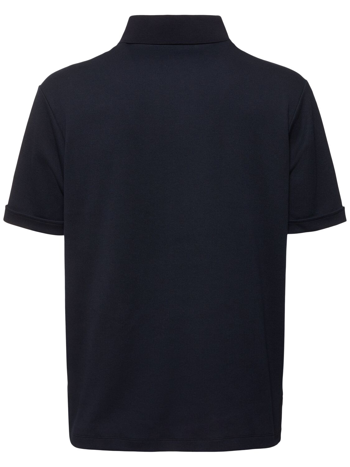 Shop Gucci Logo Cotton Polo Shirt In Navy