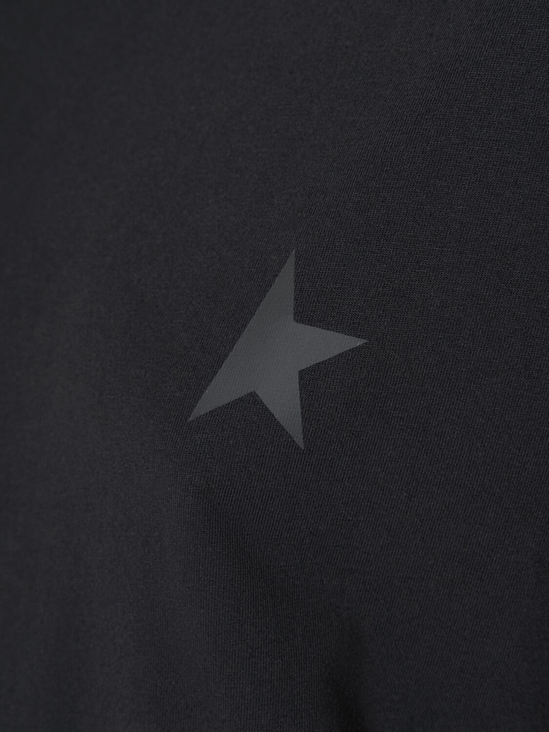 Golden Goose Cotton T-shirt With Iconic Frontal Star In Black