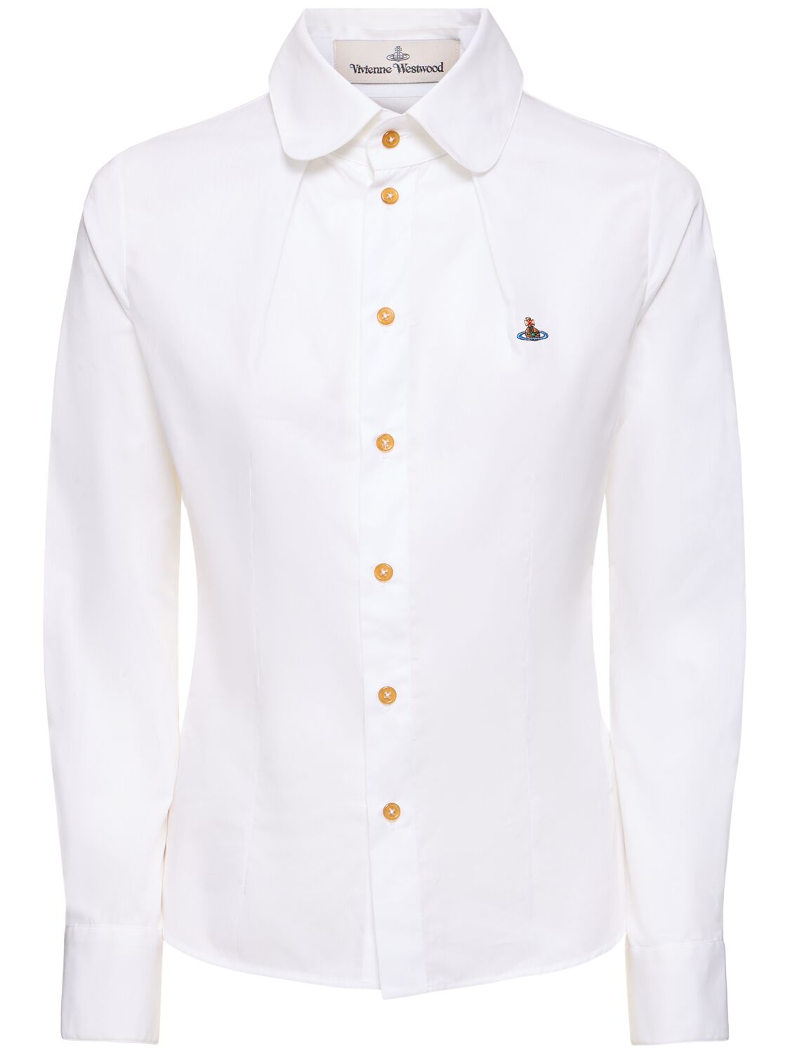 Vivienne Westwood Toulouse Cotton Poplin Shirt W/logo In White