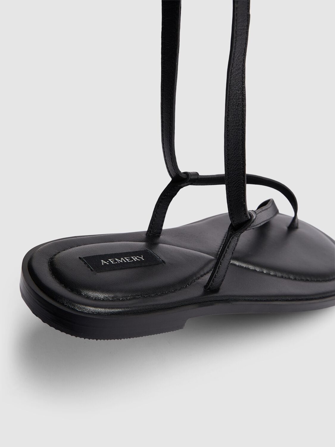 Shop A.emery 10mm Elliot Leather Sandals In Black
