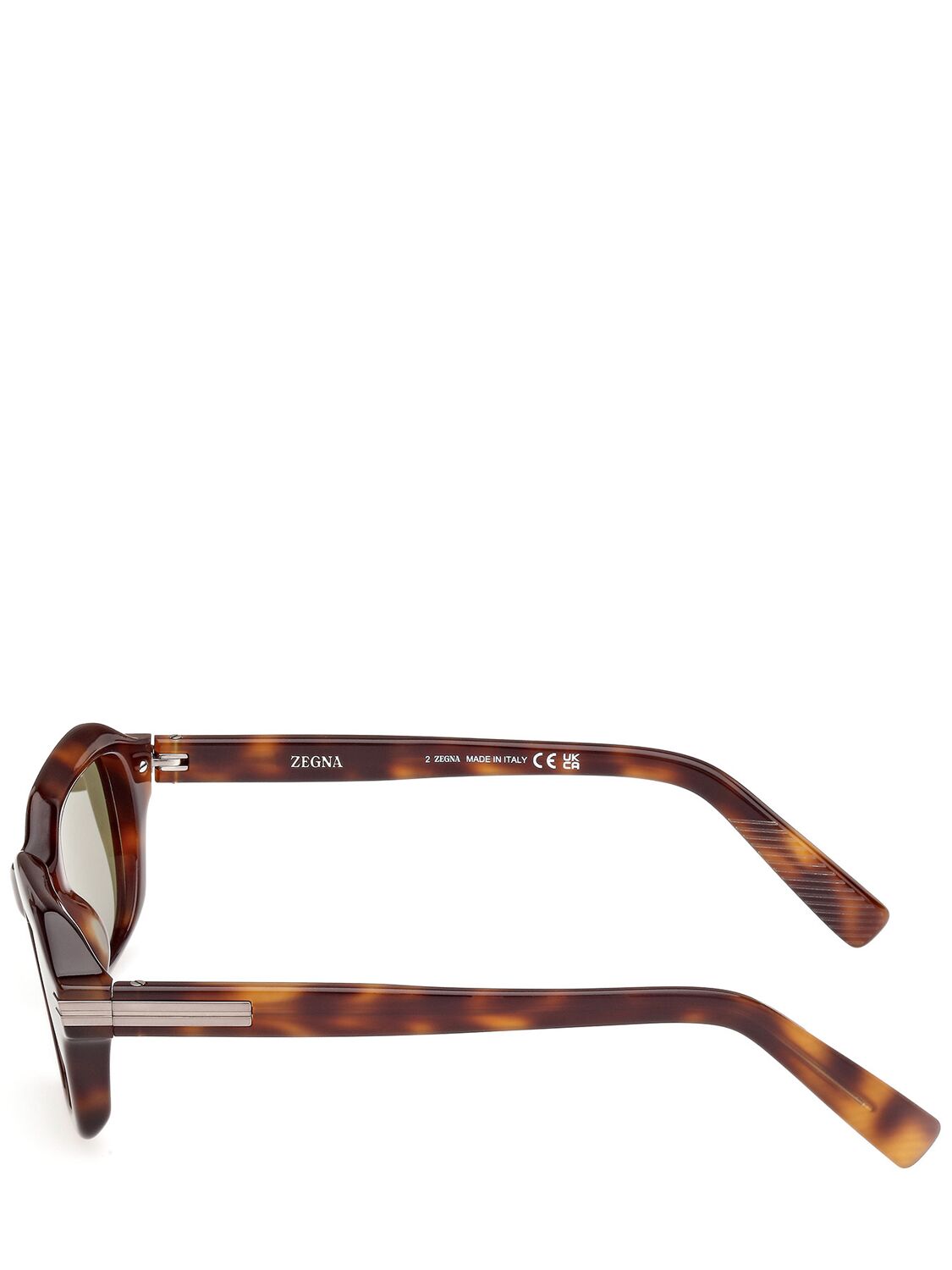 Shop Zegna Squared Sunglasses In Havana,green