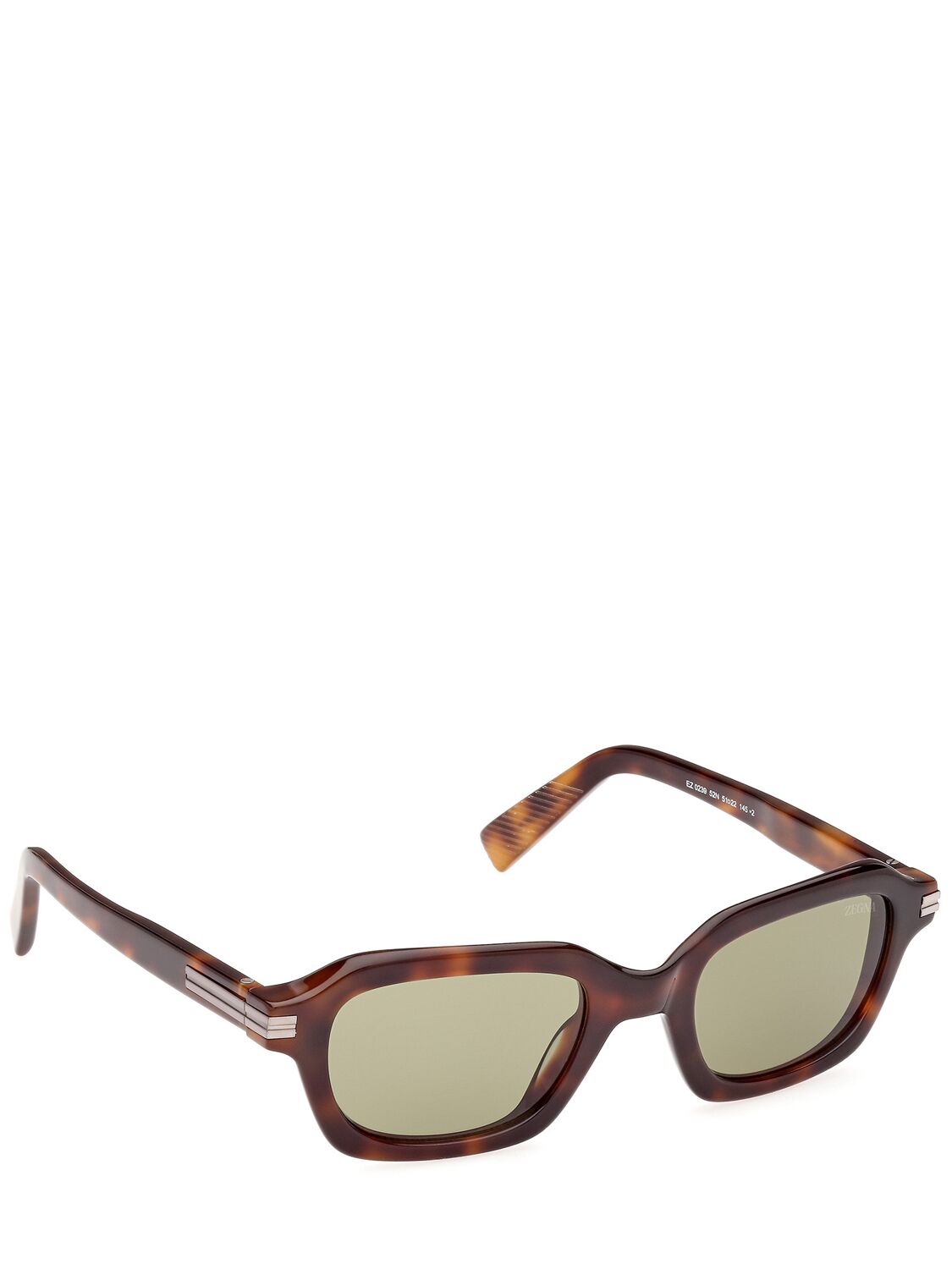 Shop Zegna Squared Sunglasses In Havana,green