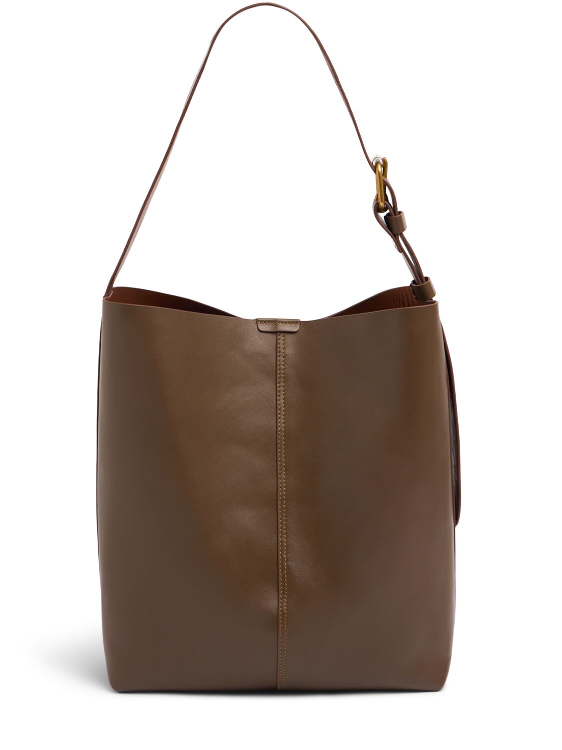Soeur Saudade Leather Shoulder Bag In Taupe/cognac