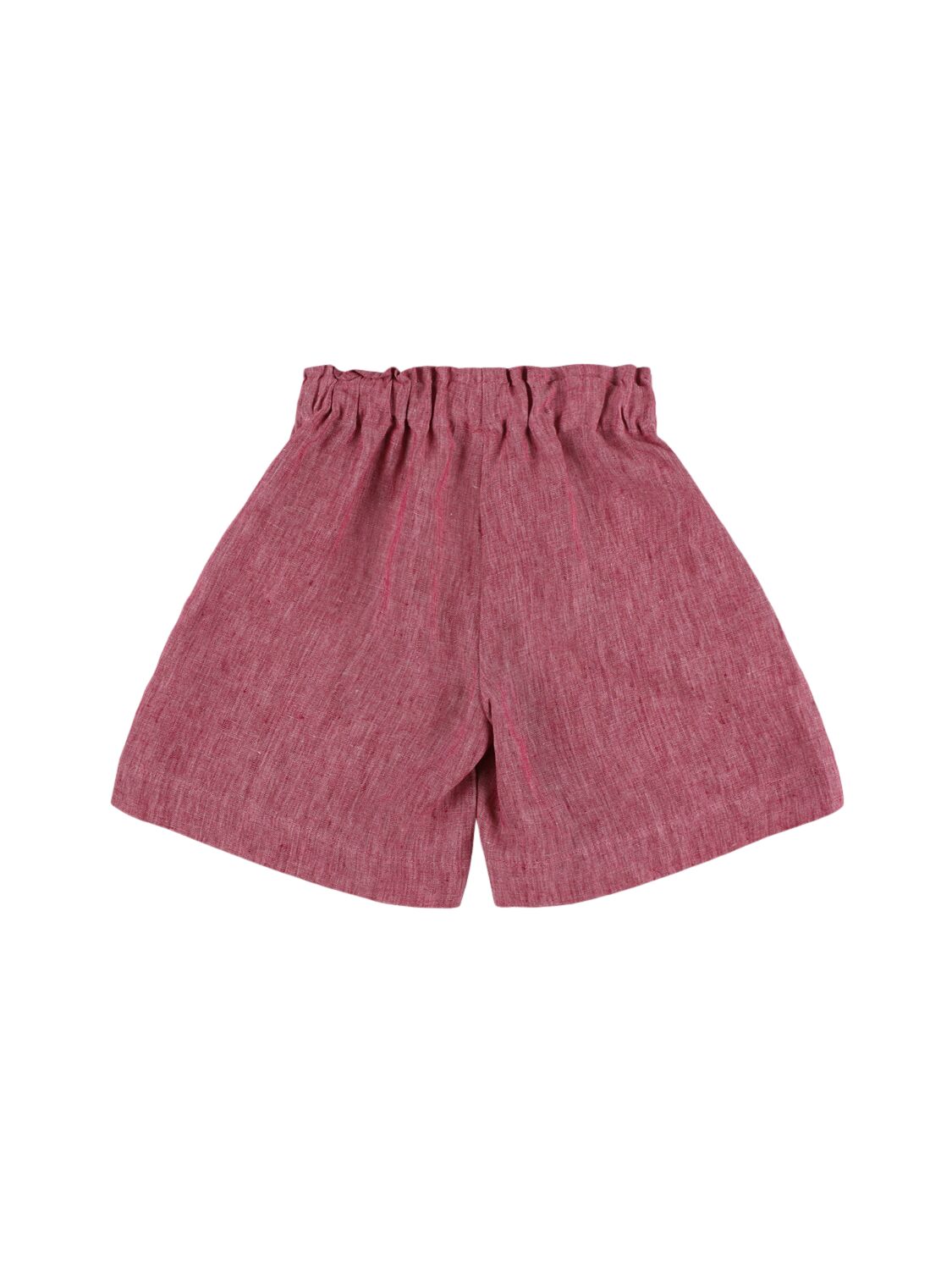 Shop Il Gufo Linen Shorts In Purple