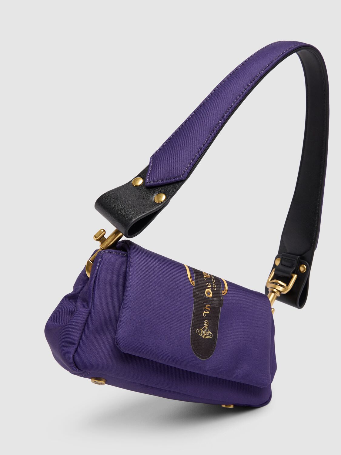 Shop Vivienne Westwood Small Hazel Printed Shoulder Bag In Purple