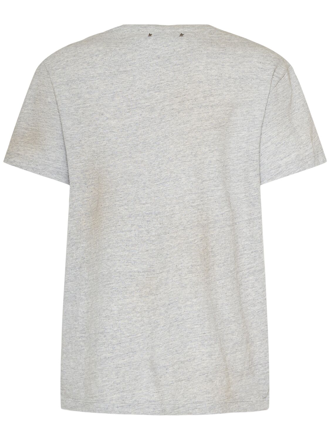 Shop Golden Goose Journey Logo Detail Cotton T-shirt In Heather Grey