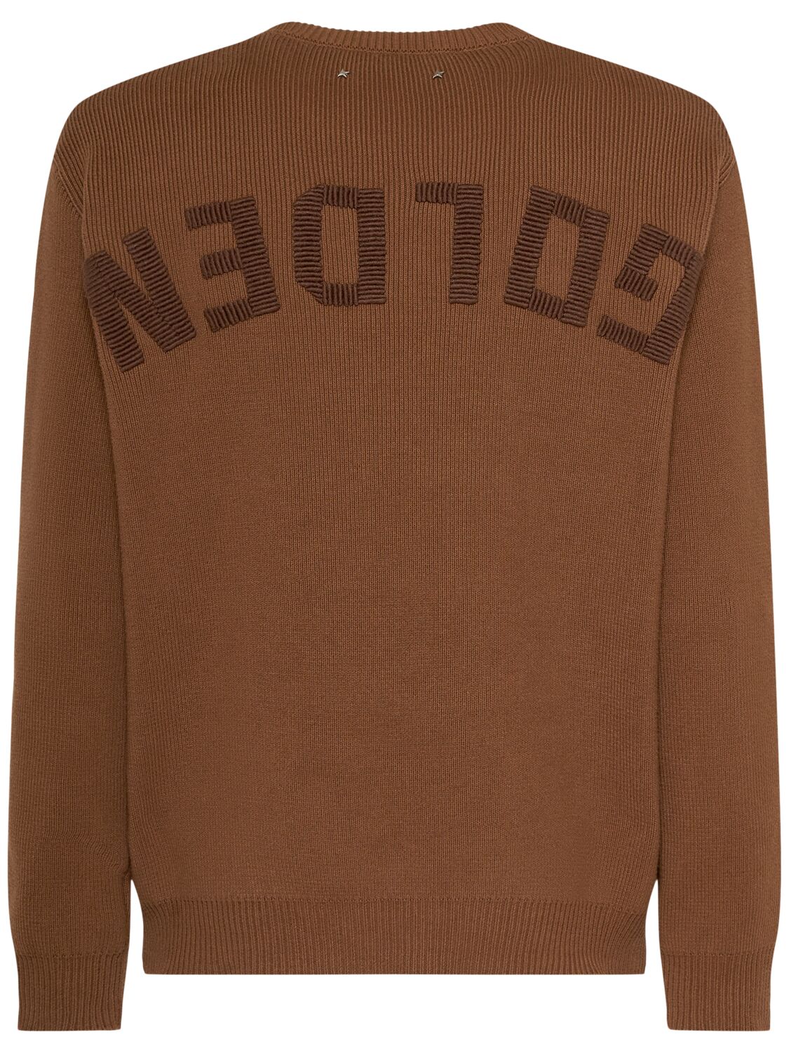 Shop Golden Goose Journey Cotton Crewneck Sweater In Tobacco