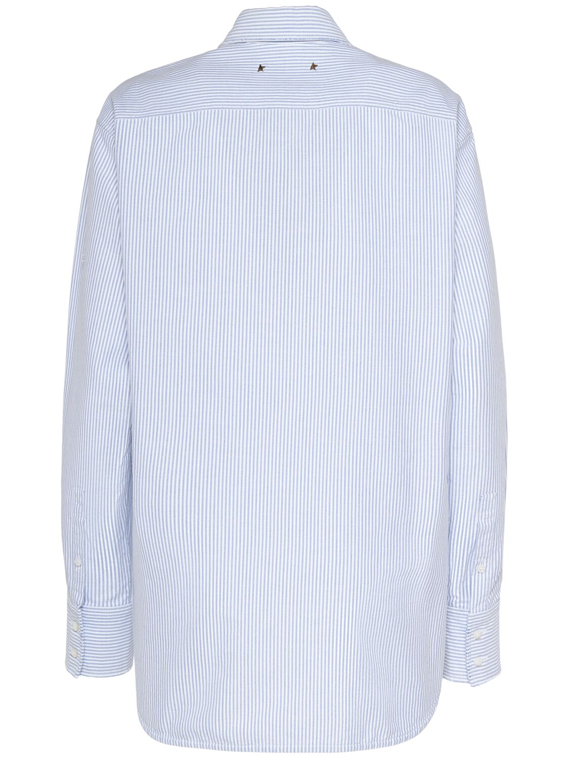 Golden Goose Striped Boyfriend Button-front Shirt In Blue