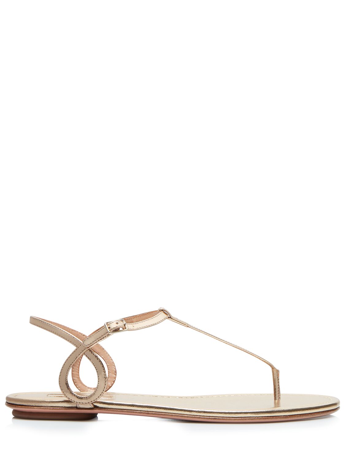 Aquazzura 10mm Almost Bare Faux Leather Sandals In Gold