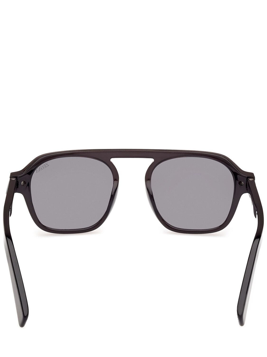 Shop Zegna Aurora Ii Acetate Polarized Sunglasses In Black,grey