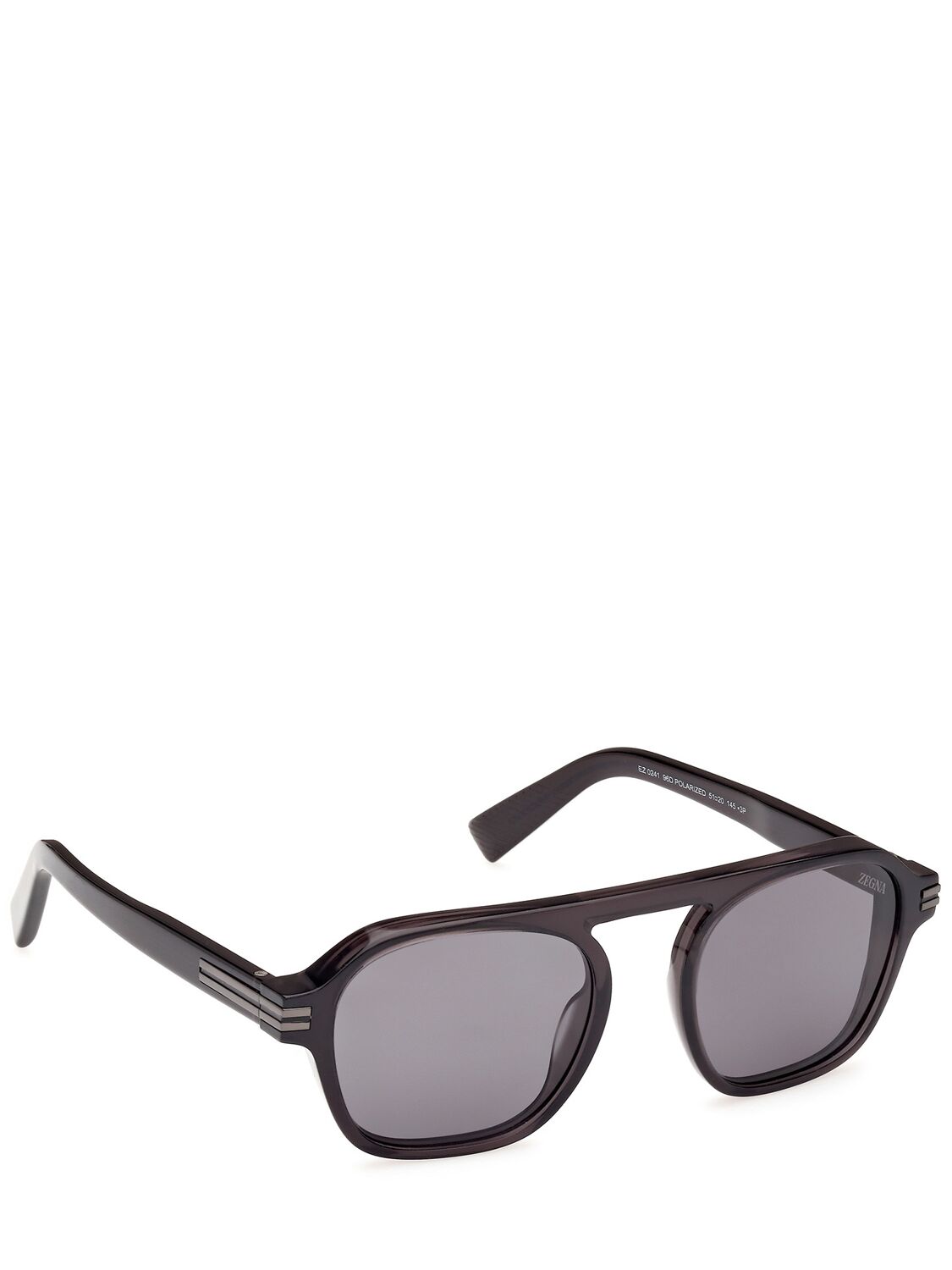 Shop Zegna Aurora Ii Acetate Polarized Sunglasses In Black,grey