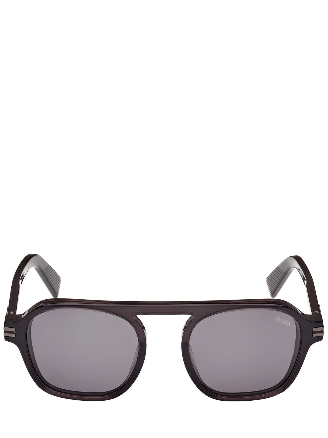 Zegna Aurora Ii Acetate Polarized Sunglasses In Black,grey