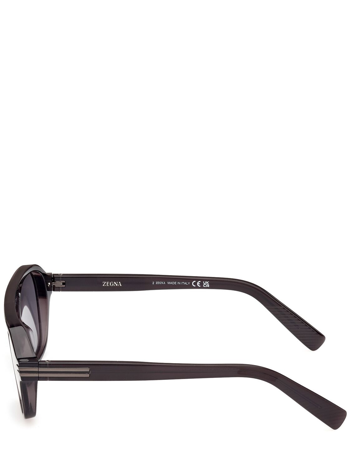 Shop Zegna Aurora Ii Acetate Polarized Sunglasses In Black,grey