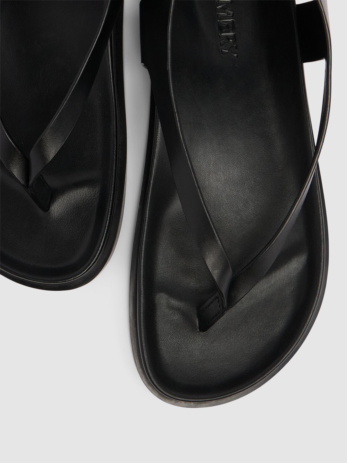 Shop A.emery 10mm Shel Leather Sandals In Black