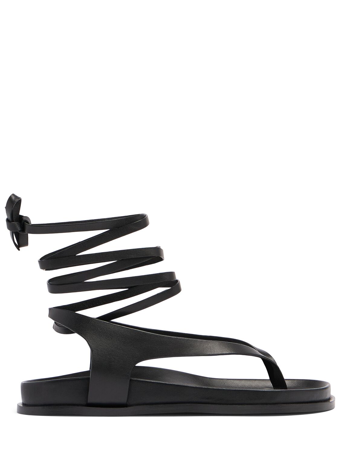 A.emery Leather Wrap Shel Sandals In Black