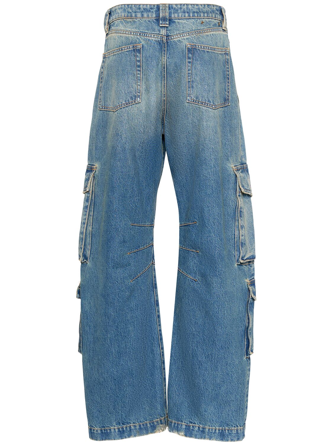 Shop Golden Goose Journey Cotton Cargo Pants In 블루